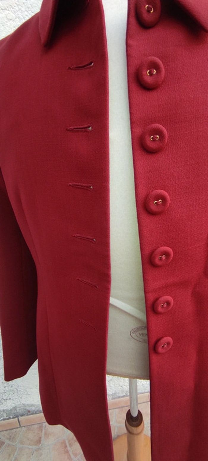 Veste blazer tailleur habillée rouge un deux trois vintage - photo numéro 5