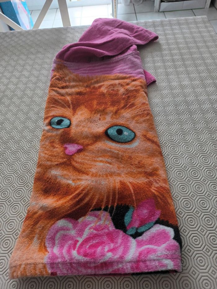Poncho de bain motif chat - photo numéro 5