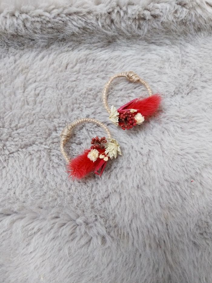 Boucles d'oreilles fleurs séchées - photo numéro 3
