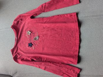 T-shirt manches longues pour fille, taille 5 ans (110 cm) – marque Okaïdi.