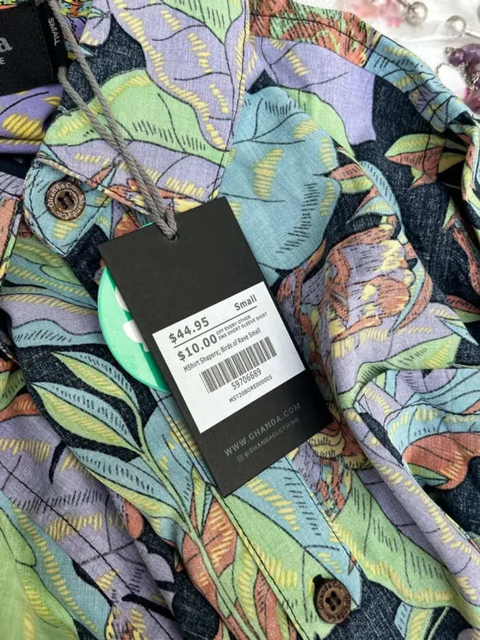 Ghanda - Chemise shirt shapers manche courtes Summer été pastel multicolore tropical légère - photo numéro 4
