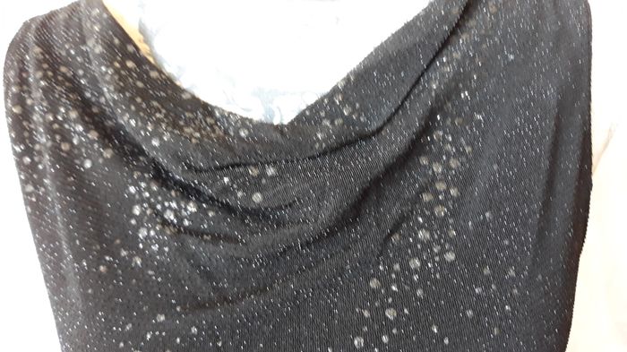 Faby27800 Débardeur femme "Virtuel", tunique noire pailletée, T42/44 - photo numéro 2