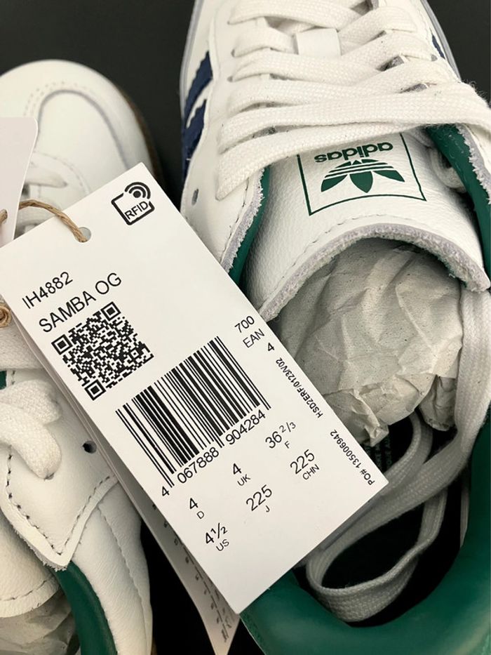 Adidas Originals Samba White / Navy Blue / Collegiate Green - photo numéro 6