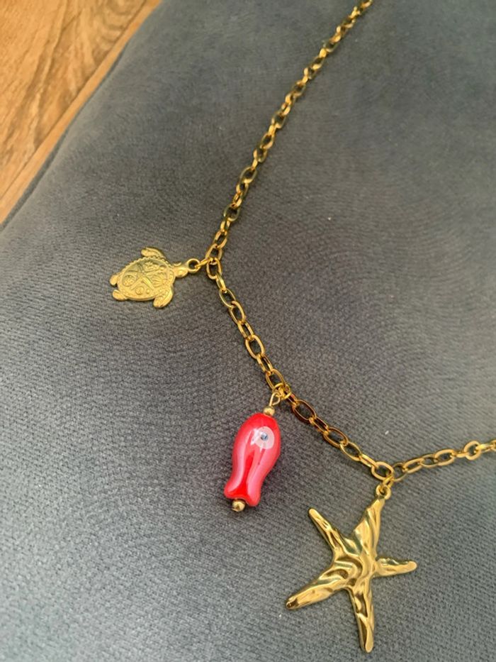 collier acier inoxydable doré - photo numéro 3