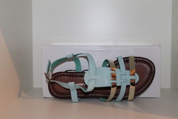 belle sandales spartiates lanières bleues 36