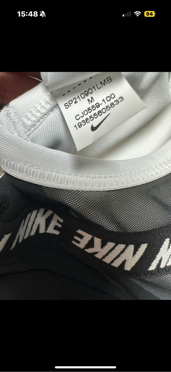 Brassière Nike Blanche et noir  Avec coussinets - photo numéro 5