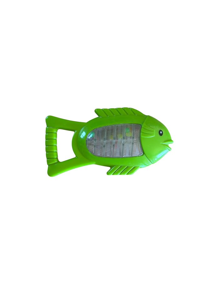 Hochet poisson vert et orange avec petites billes - photo numéro 2