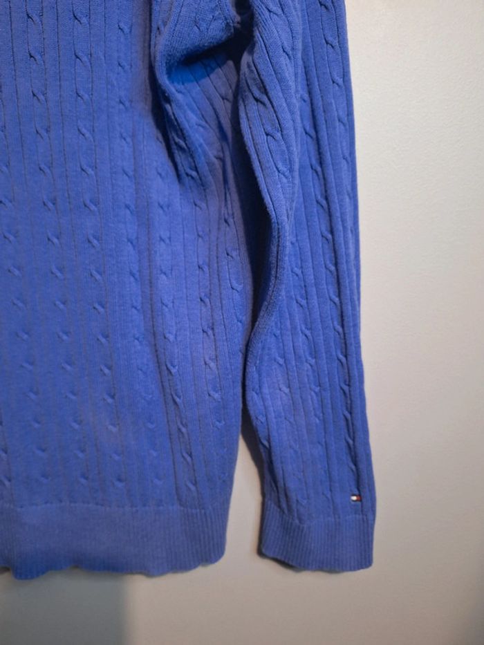 Pull torsadé tommy hilfiger col V violet femme - taille 2xl - photo numéro 4