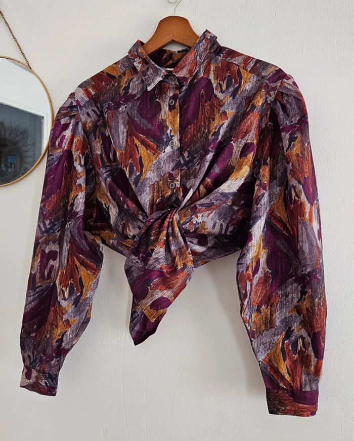 Chemisier motifs abstraits vintage