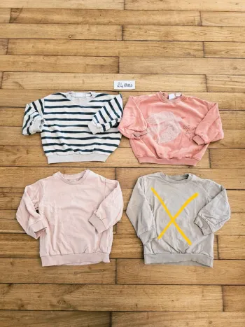 Lot 3 pulls sweat sweat-shirt bébé fille 24 mois 2 ans