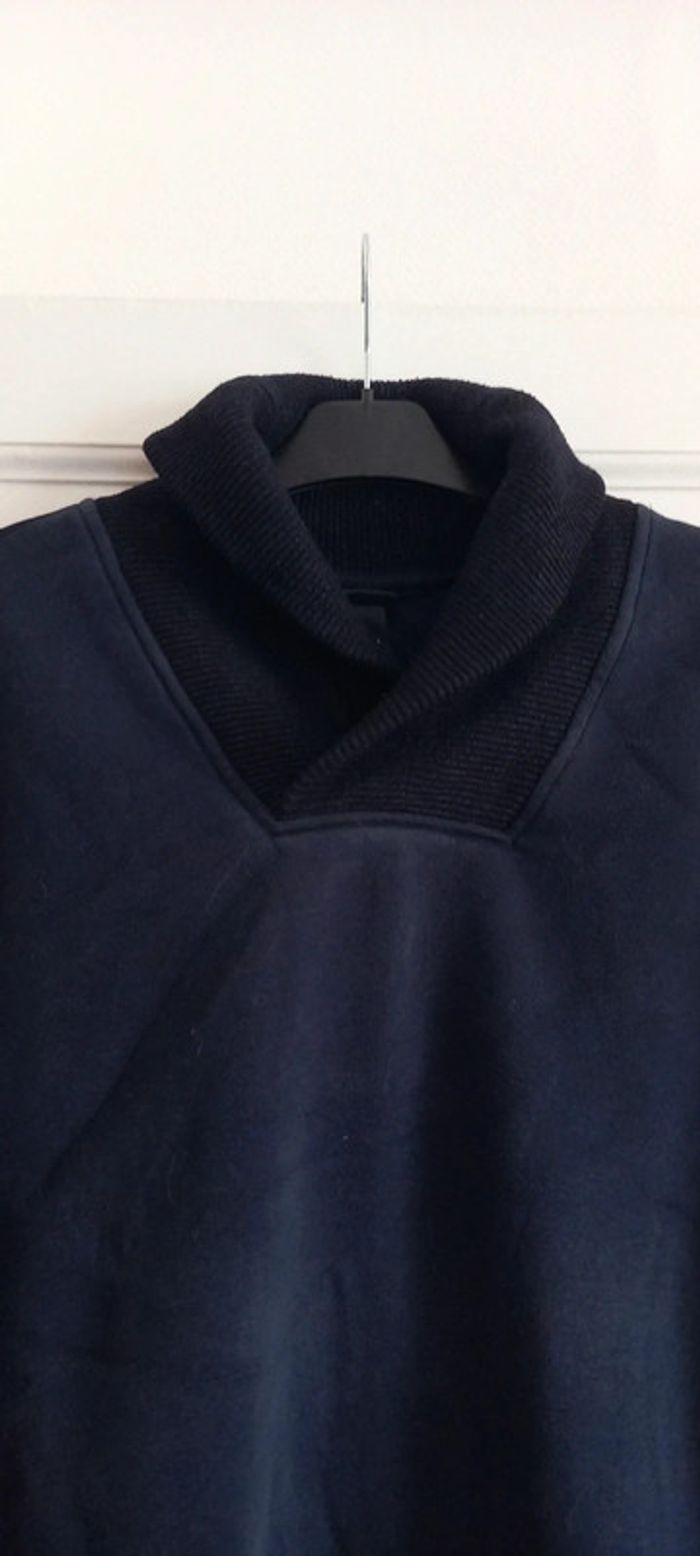 Pull col roulé H&M XL bleu marine et noir - photo numéro 3