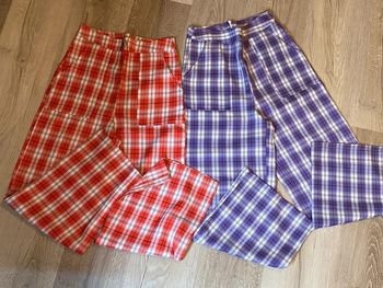 Lot de deux pantalon à carreaux léger été femme