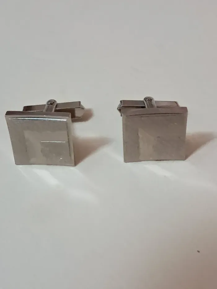 Paire de boutons de manchette vintages géometriques - photo numéro 4