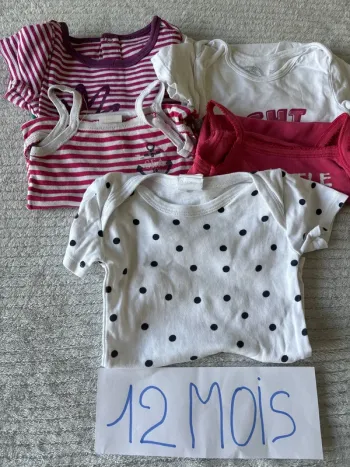 Lot de body manche courte fille
