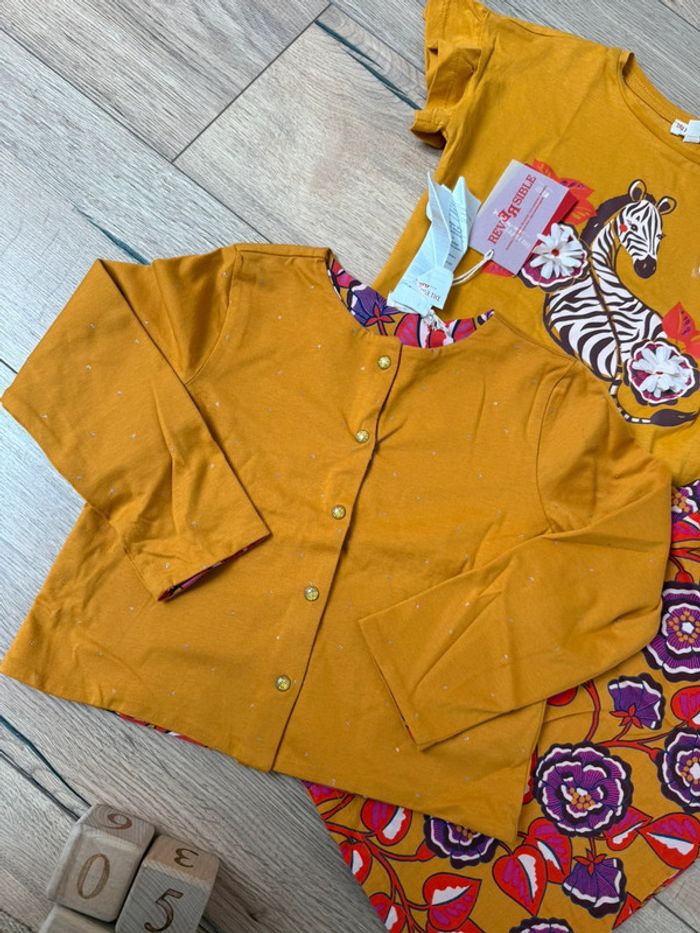 Ensemble 3 pièces neuf DPAM 4/5 ans style afro/zèbre - photo numéro 4