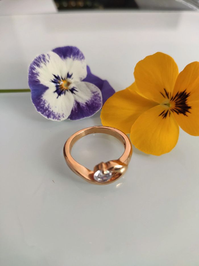Bague plaqué or cristal