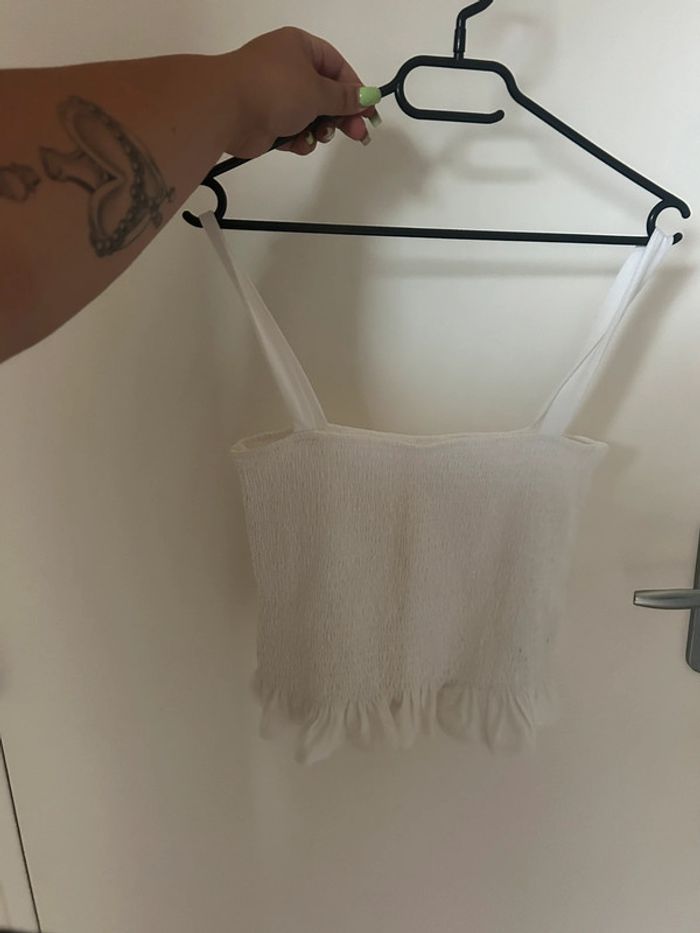 Crop top blanc H&M taille M Neuf - photo numéro 2