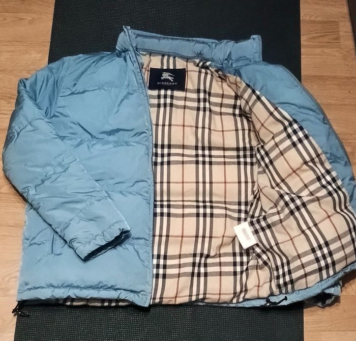 Doudoune Puff Puffer Vintage Burberry London Size M Polyamide Coton Bleu turquoise Unisex Mixte - photo numéro 2