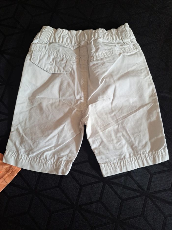 Ensemble short blanc Tee-shirt sans manche débardeurs orange crocodile 12mois grain de blé - photo numéro 5