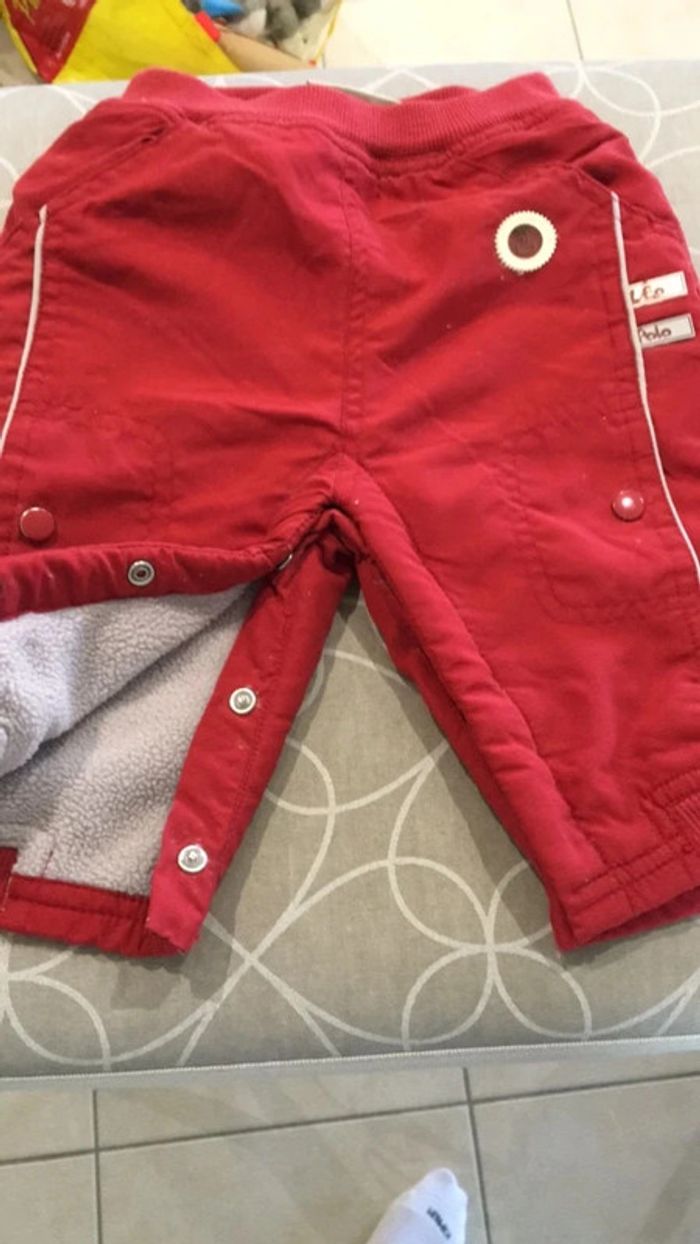 Pantalon molletonné rouge Tout Simplement garçon 6 mois - photo numéro 3
