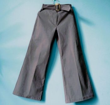 Pantalon Fille ELLE 8 ans Kaki ceinturé TBE