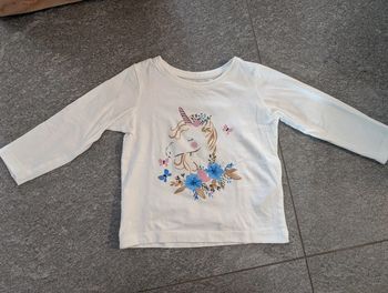 T-shirt à manches longues licorne fille 3 ans