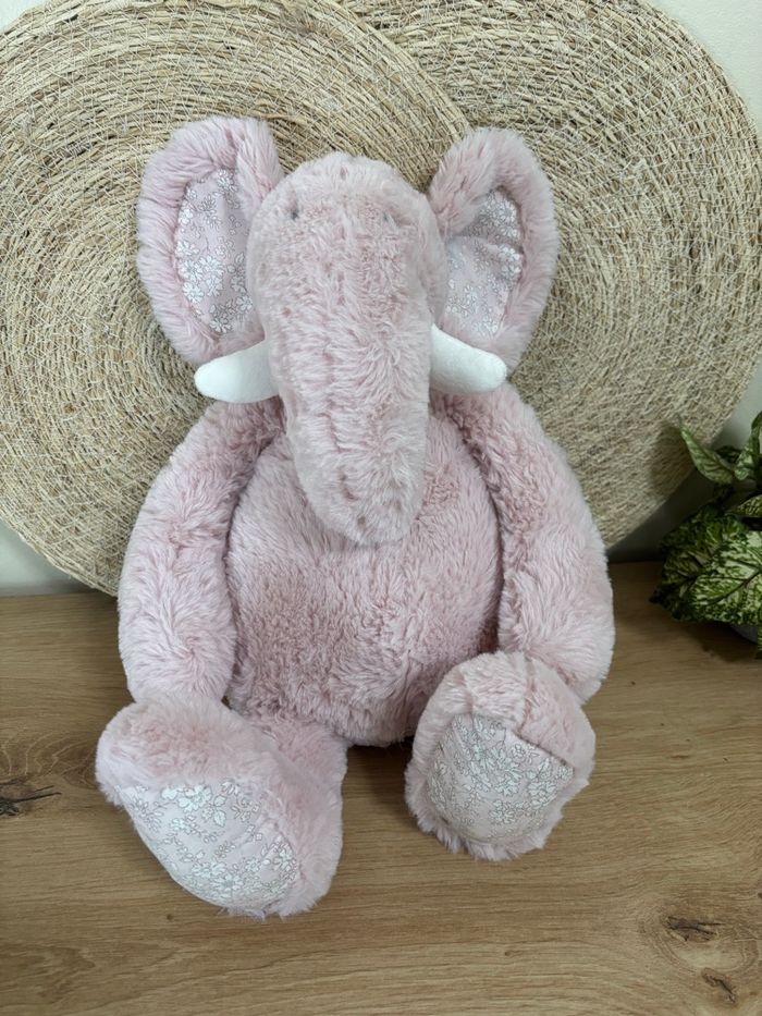 Neuf doudou éléphant rose atmosphera 45 cm - photo numéro 2