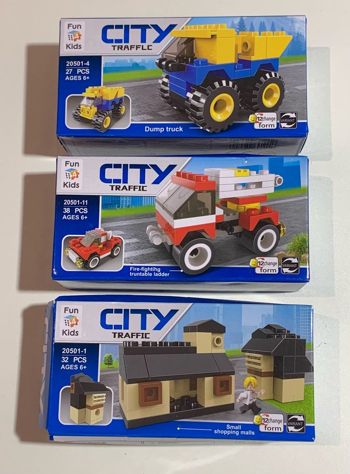 Lot 3 boîtes type Lego "City Traffic" dès 6ans