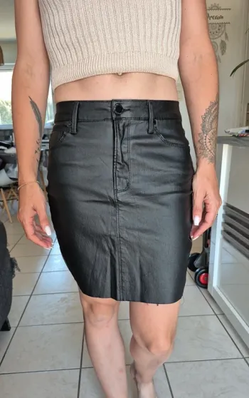 Mini Jupe effet cuir Noir Taille S
