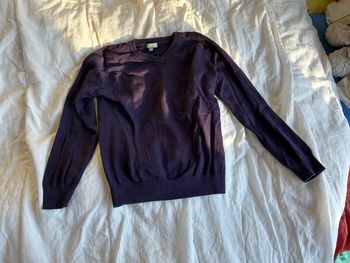 Pull bleu marine col en V tex 7 ans / 8 ans
