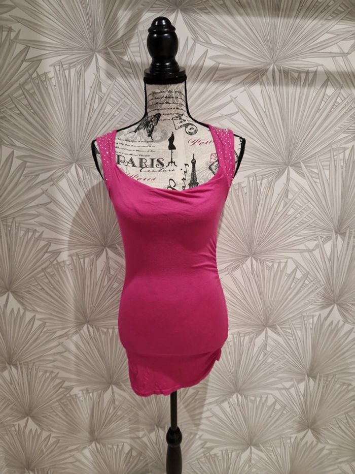 Jolie haut chic rose et strass Jennyfer taille 36