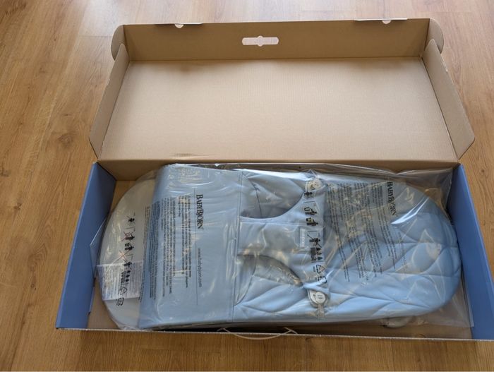 Transat bliss babybjorn bleu petal coton jamais utilisé sous carton - photo numéro 2