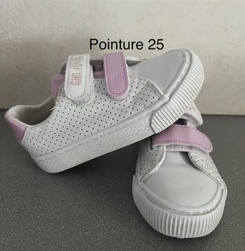 Belles baskets sneakers à scratchs blanches pointure 25 Mini & Girls