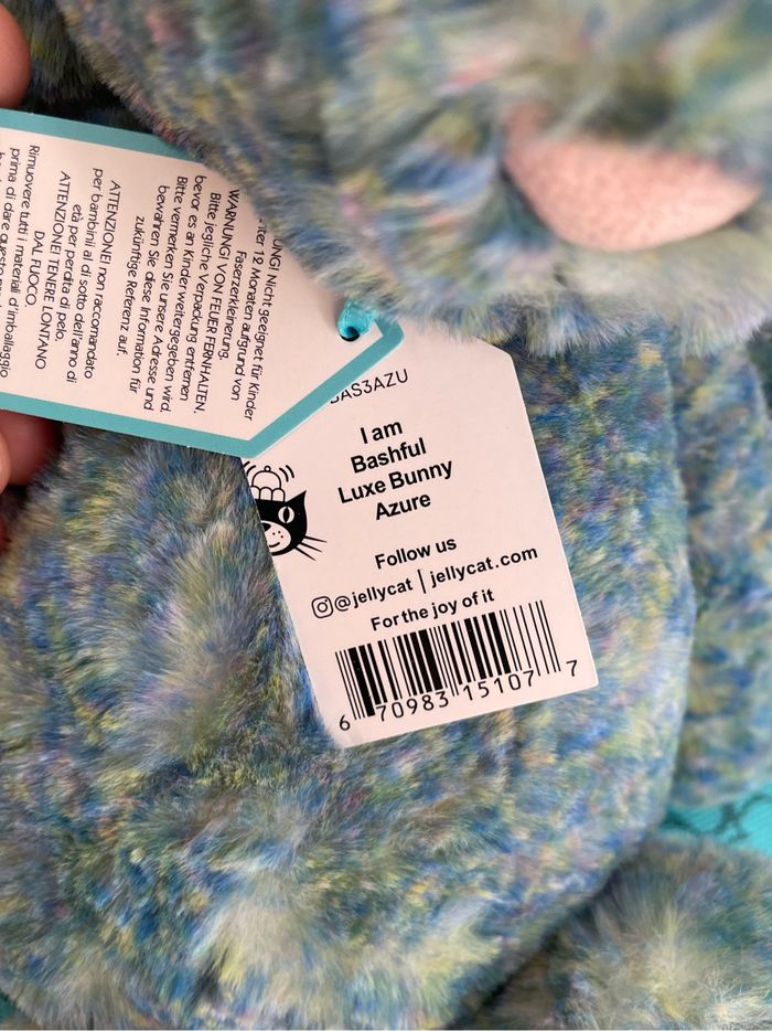 Peluche Jellycat Bashful Luxe Bunny Azure 💙 - photo numéro 3