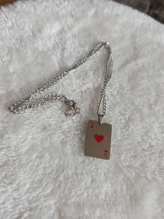 Chaine acier et as de coeur 💓 - photo numéro 3