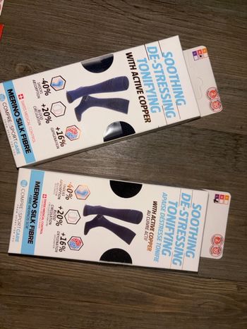 Chaussettes de compression COMPRESSPORT Care Copper – Merino Silk Fibre – Taille M et L – Neuf