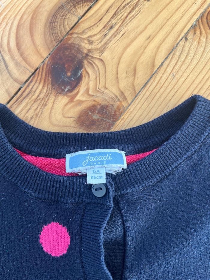 Gilet marine à pois Jacadi 6 ans - photo numéro 4