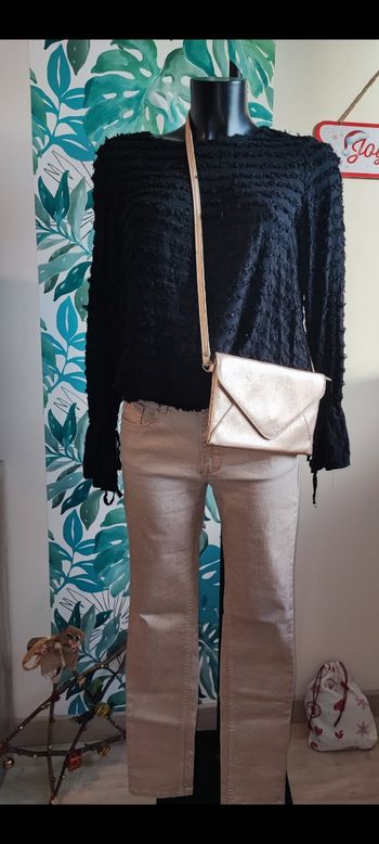 Pantalon beige irisé taille 38