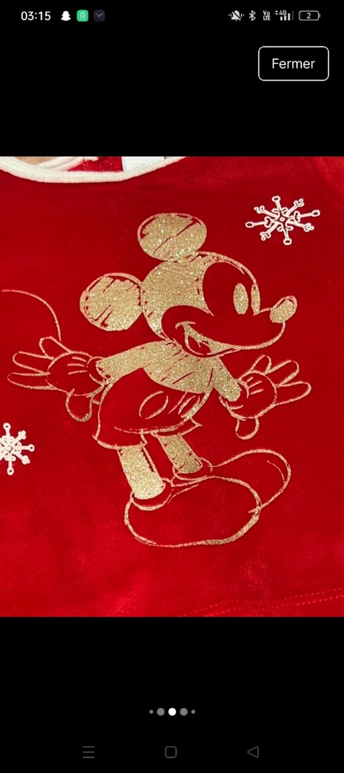 Pyjama Mickey noel 3 pieces - photo numéro 3