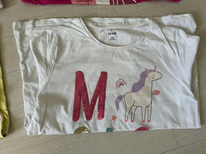 Lot 4 tee-shirts fille 12 ans Kiabi motif licorne - photo numéro 5