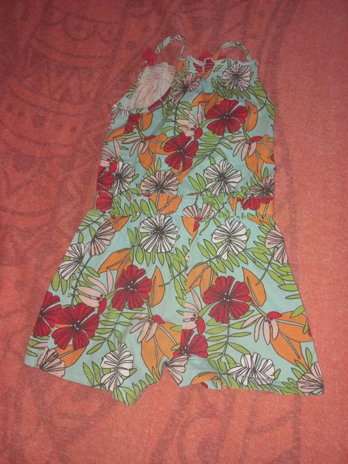 Combinaison combi short 4 ans fille fleurie tropical - photo numéro 4