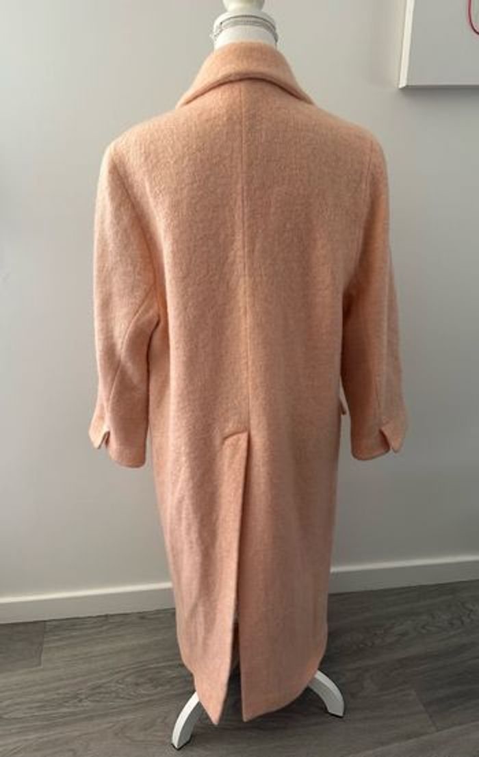 Manteau long oversize rose abricot en laine et mohair Mango T38 M - photo numéro 5