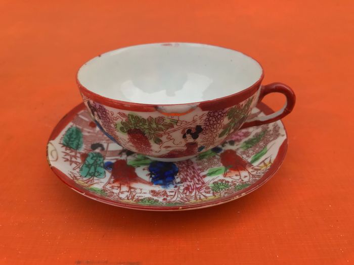 Tasse / Soucoupe à thé Décor japonisant Porcelaine fine - photo numéro 7