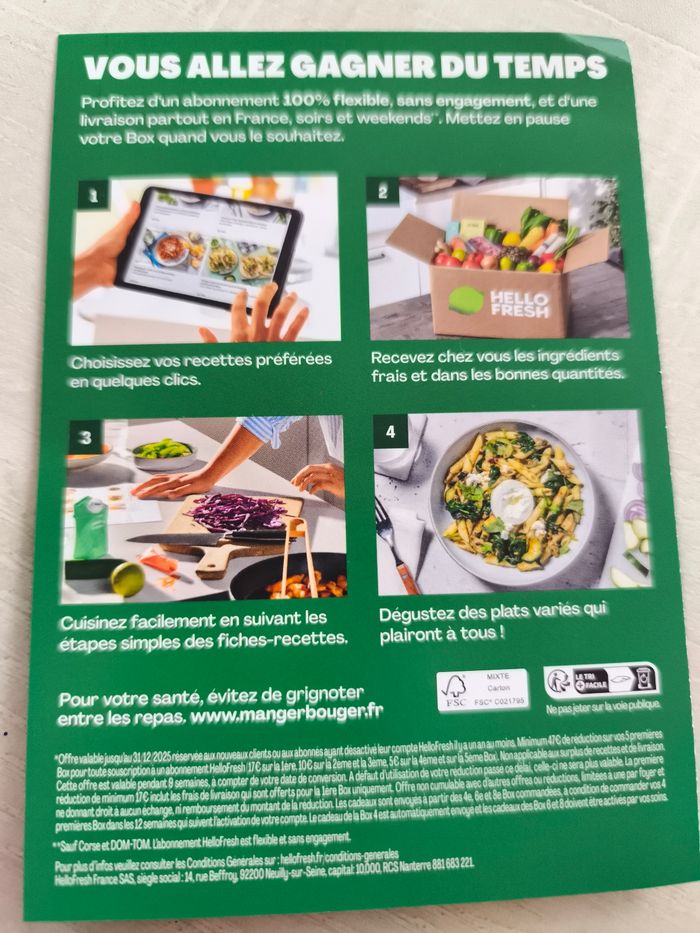 Carte hello fresh - photo numéro 2