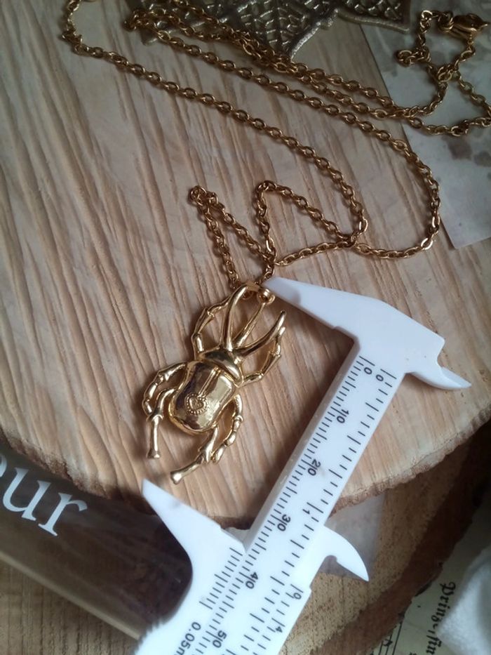 Collier scarabée doré - photo numéro 3