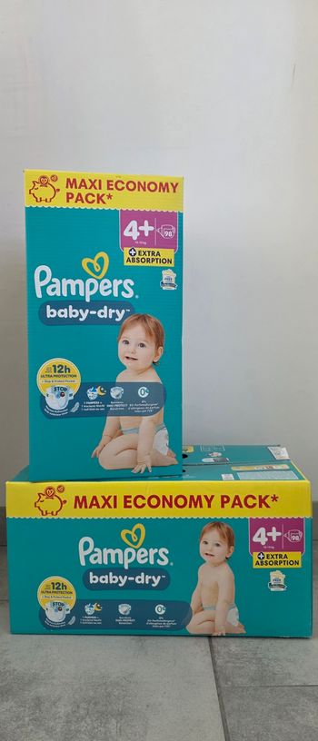 196 couches pampers baby dry taille 4 +