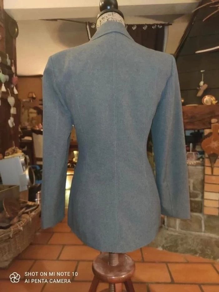 Blazer épaulettes, simple 3 boutons gris chiné - photo numéro 4