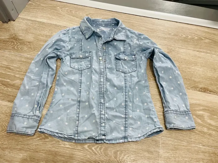 Chemise fille bleu clair 6 ans