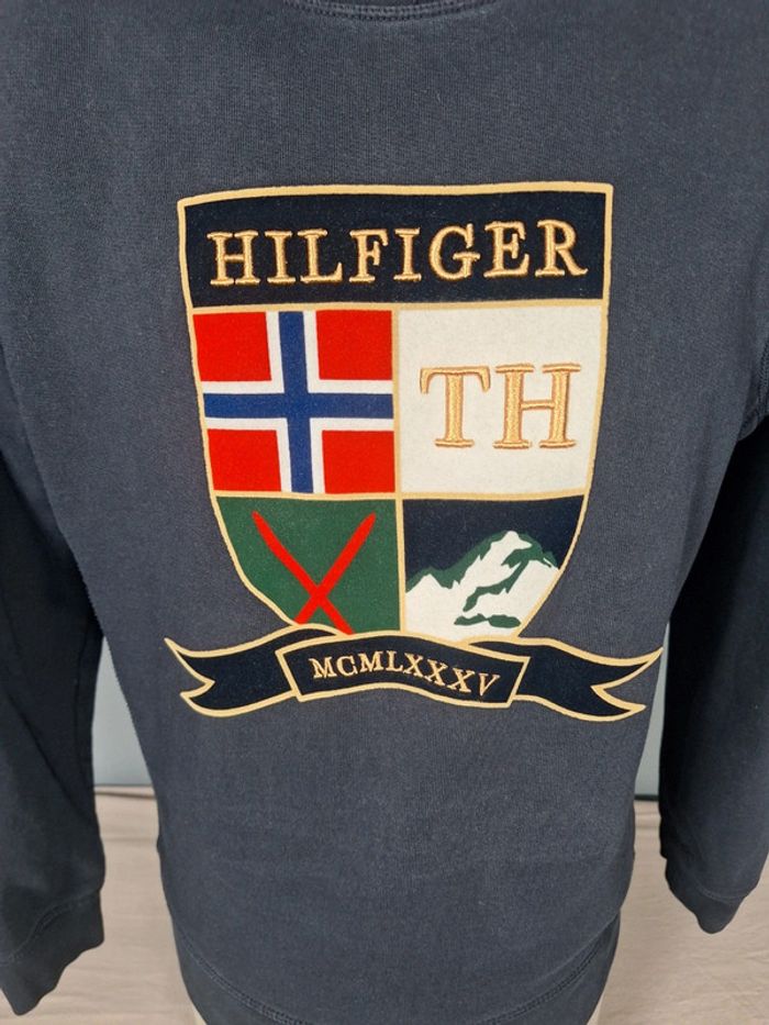 Sweat col rond / crewneck tommy hilfiger homme bleu foncé / taille M full broderie (472) - photo numéro 3
