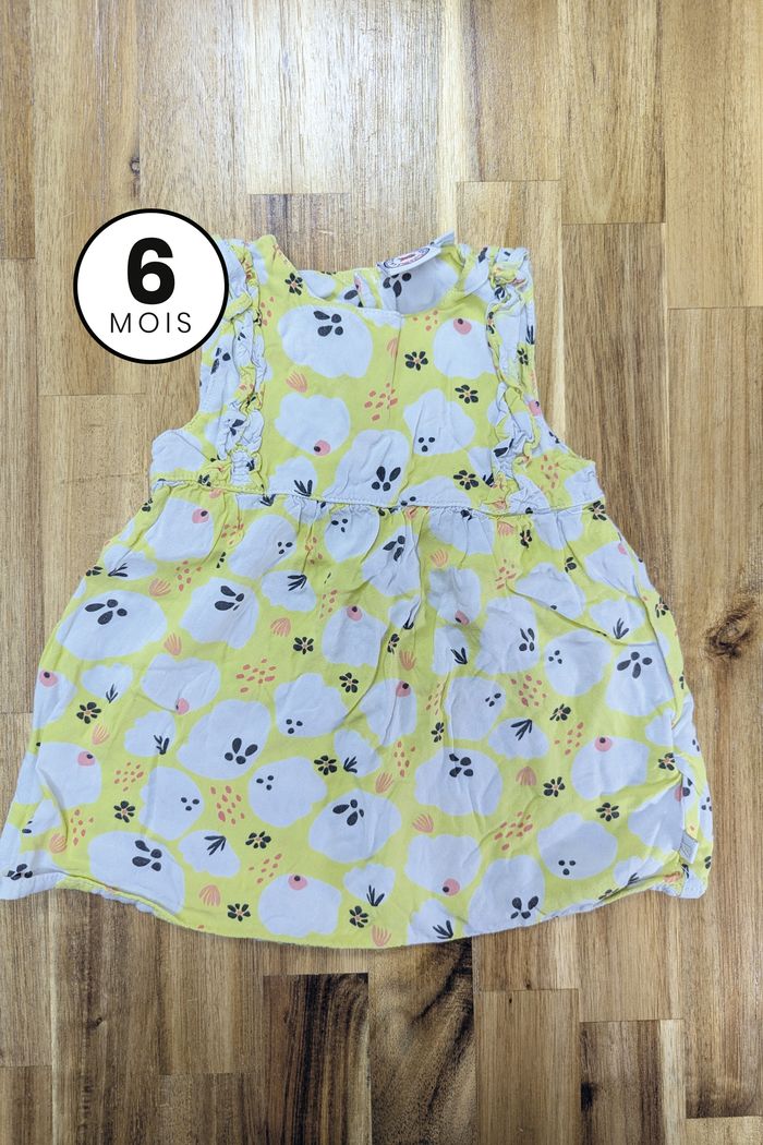 Robe légère jaune à fleur - Compagnie des petits 6 mois